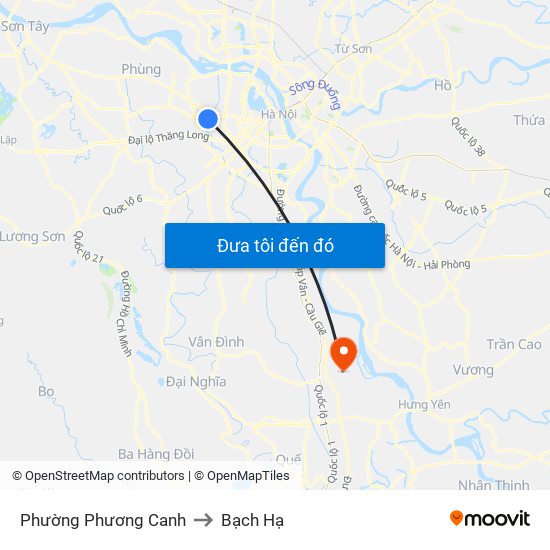 Phường Phương Canh to Bạch Hạ map