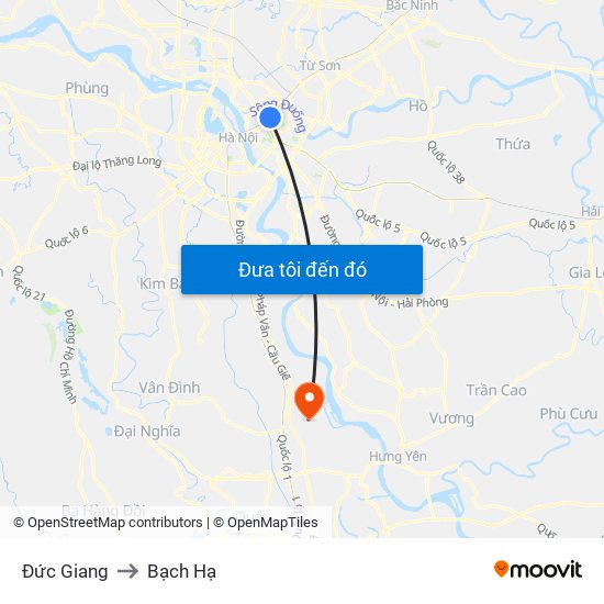 Đức Giang to Bạch Hạ map