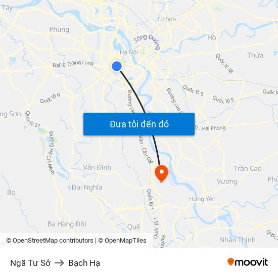 Ngã Tư Sở to Bạch Hạ map