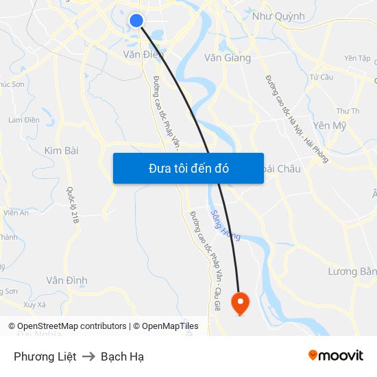 Phương Liệt to Bạch Hạ map