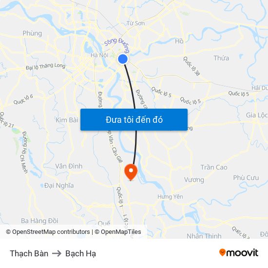 Thạch Bàn to Bạch Hạ map