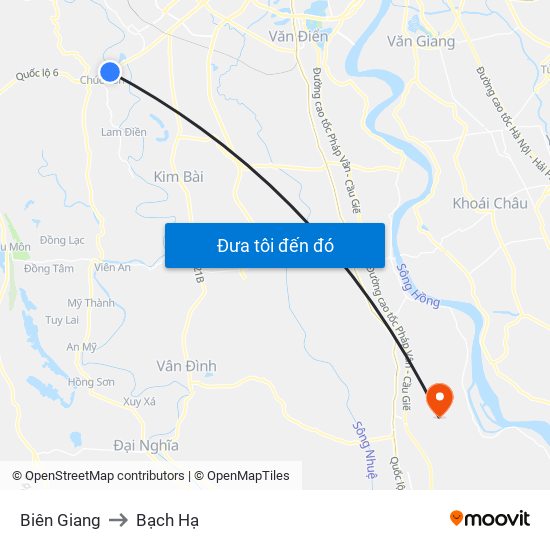 Biên Giang to Bạch Hạ map