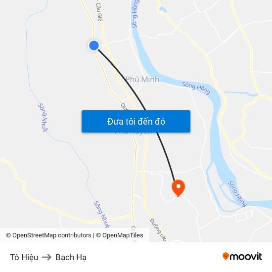 Tô Hiệu to Bạch Hạ map