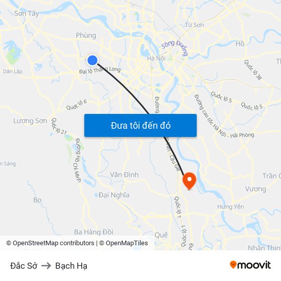 Đắc Sở to Bạch Hạ map