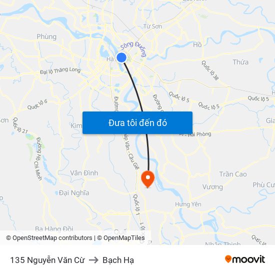 135 Nguyễn Văn Cừ to Bạch Hạ map