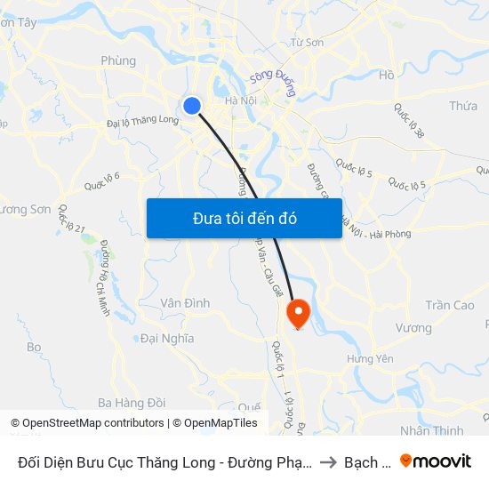 Đối Diện Bưu Cục Thăng Long - Đường Phạm Hùng to Bạch Hạ map