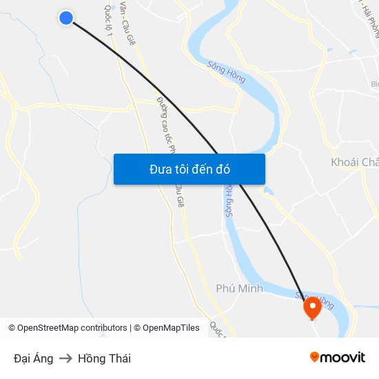 Đại Áng to Hồng Thái map