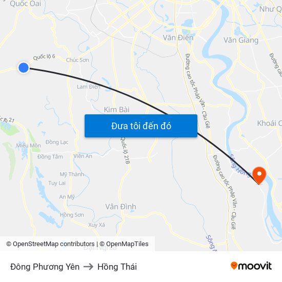 Đông Phương Yên to Hồng Thái map