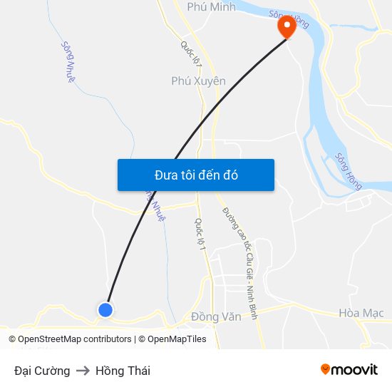 Đại Cường to Hồng Thái map