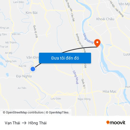 Vạn Thái to Hồng Thái map