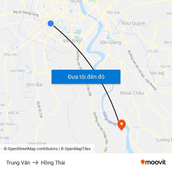 Trung Văn to Hồng Thái map