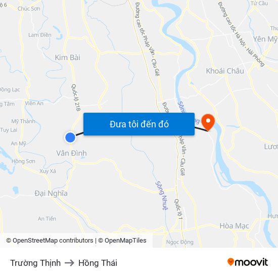 Trường Thịnh to Hồng Thái map