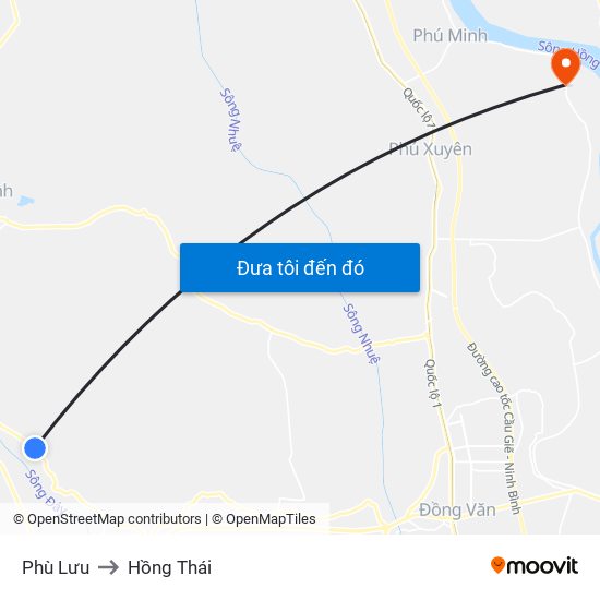 Phù Lưu to Hồng Thái map