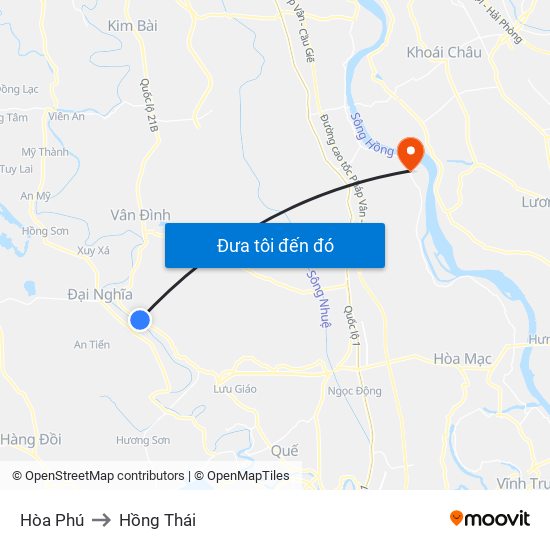 Hòa Phú to Hồng Thái map