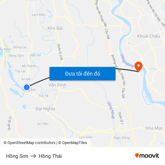 Hồng Sơn to Hồng Thái map