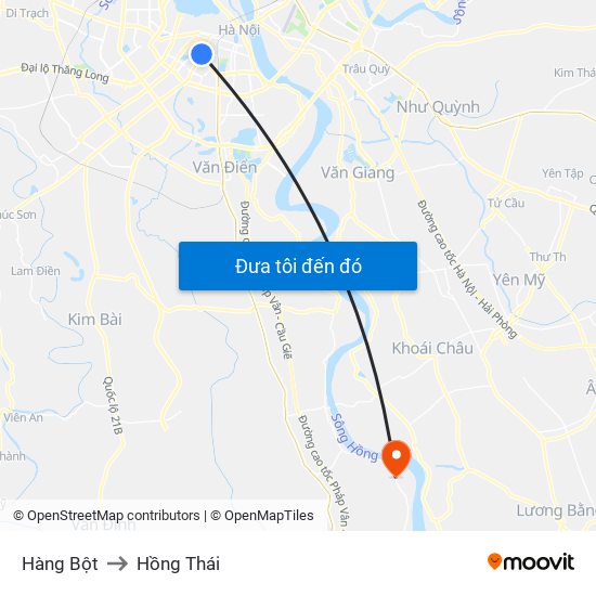 Hàng Bột to Hồng Thái map