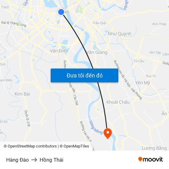Hàng Đào to Hồng Thái map
