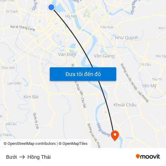 Bưởi to Hồng Thái map