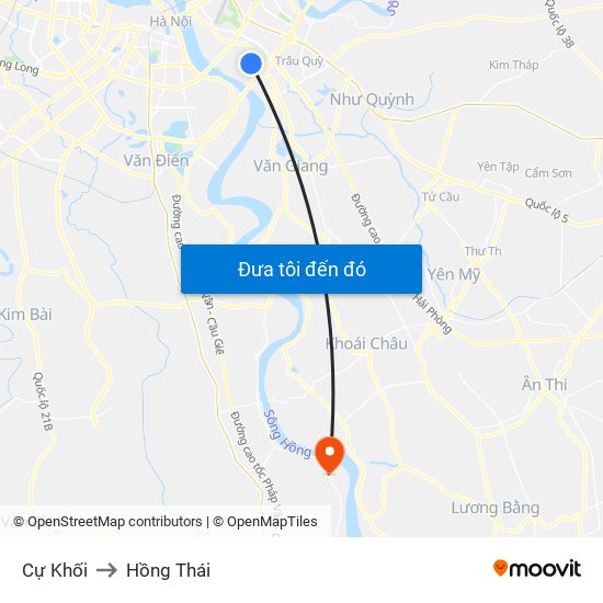 Cự Khối to Hồng Thái map