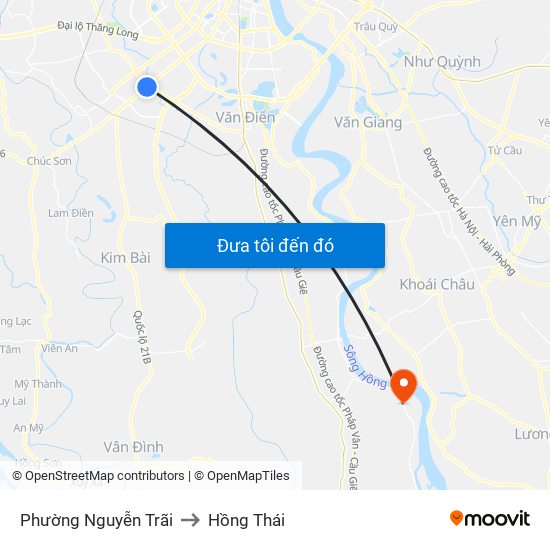 Phường Nguyễn Trãi to Hồng Thái map