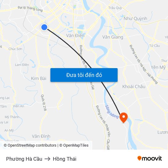 Phường Hà Cầu to Hồng Thái map