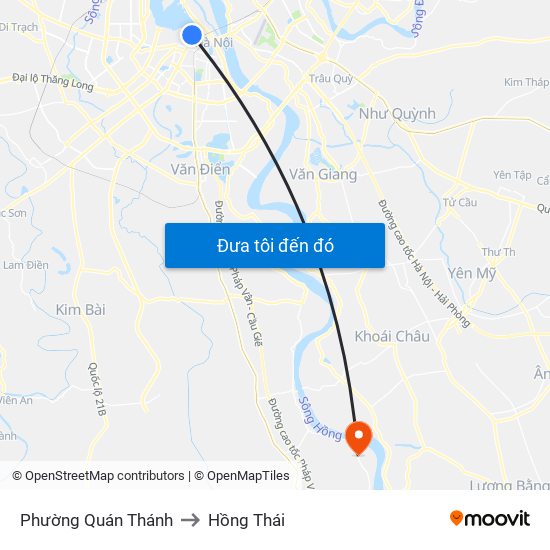 Phường Quán Thánh to Hồng Thái map
