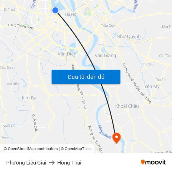 Phường Liễu Giai to Hồng Thái map