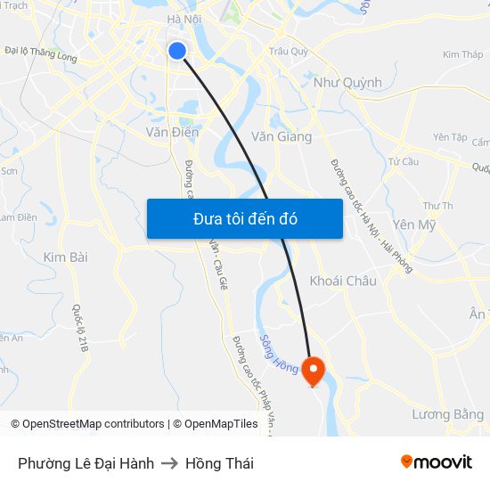 Phường Lê Đại Hành to Hồng Thái map