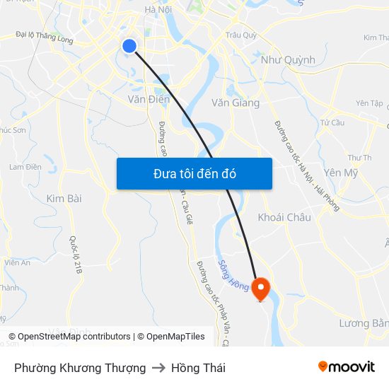 Phường Khương Thượng to Hồng Thái map