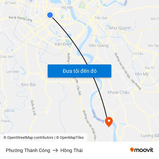 Phường Thành Công to Hồng Thái map