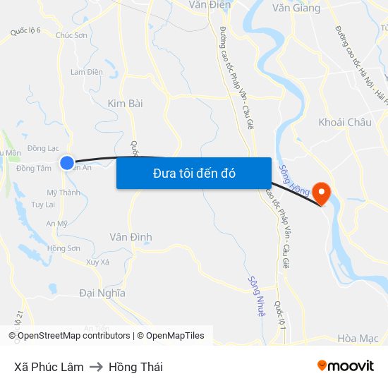 Xã Phúc Lâm to Hồng Thái map