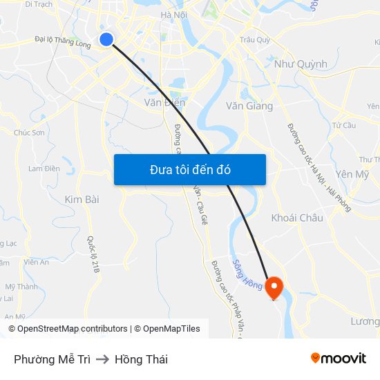 Phường Mễ Trì to Hồng Thái map