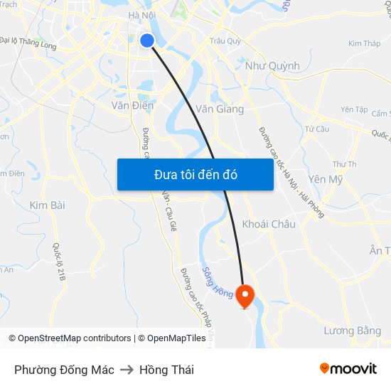 Phường Đống Mác to Hồng Thái map