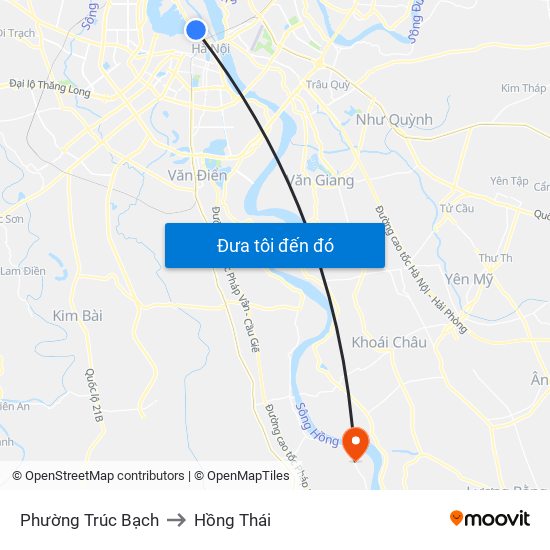 Phường Trúc Bạch to Hồng Thái map