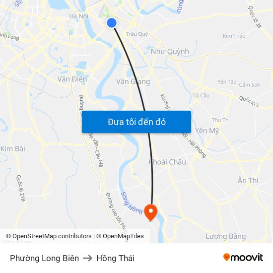 Phường Long Biên to Hồng Thái map