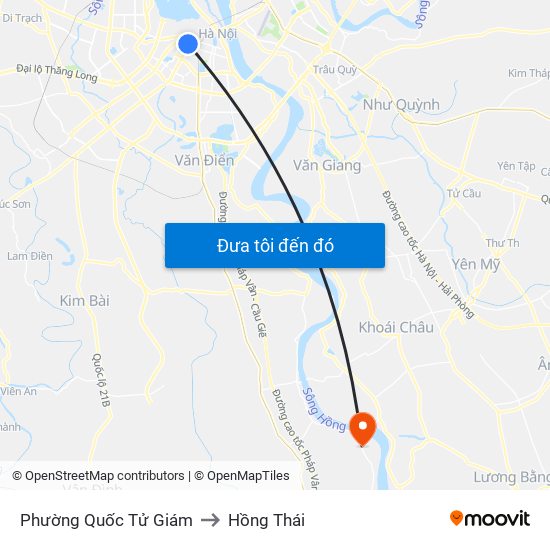 Phường Quốc Tử Giám to Hồng Thái map