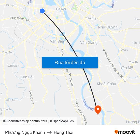 Phường Ngọc Khánh to Hồng Thái map