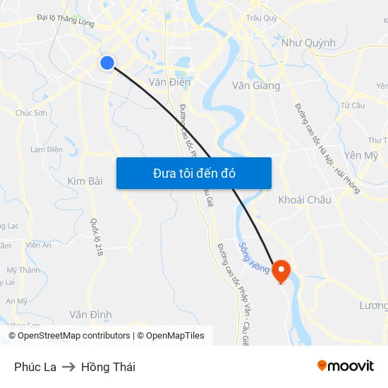 Phúc La to Hồng Thái map