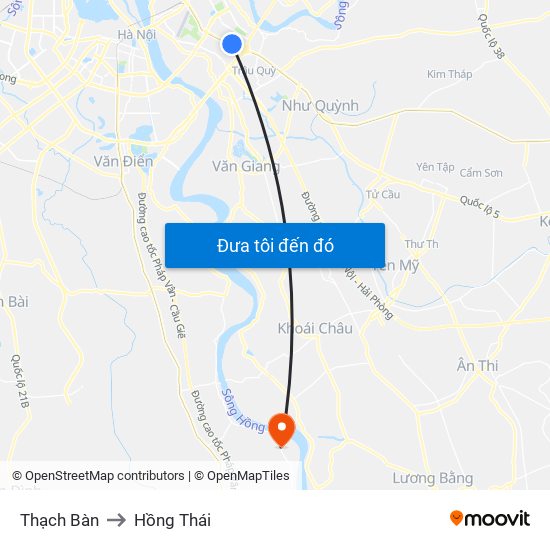 Thạch Bàn to Hồng Thái map