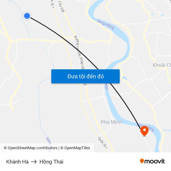 Khánh Hà to Hồng Thái map