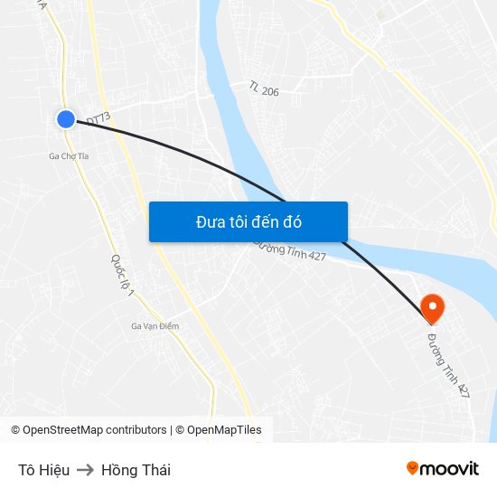 Tô Hiệu to Hồng Thái map