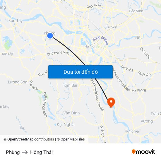 Phùng to Hồng Thái map