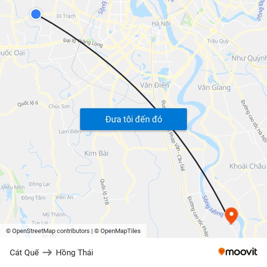 Cát Quế to Hồng Thái map