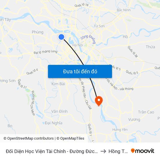 Đối Diện Học Viện Tài Chính - Đường Đức Thắng to Hồng Thái map