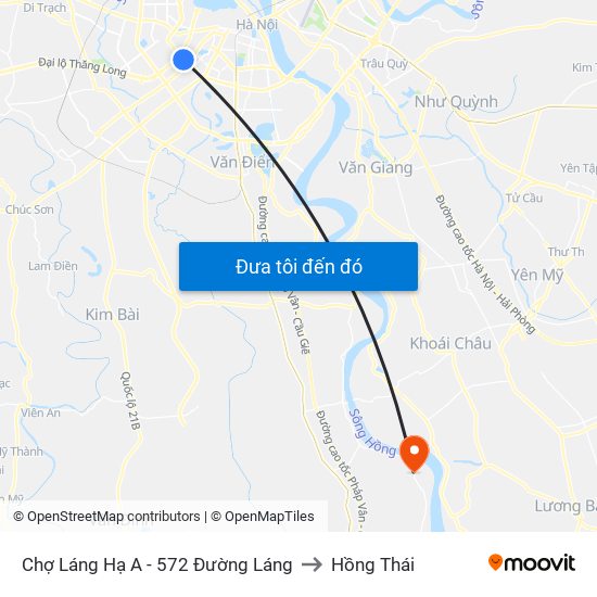 Chợ Láng Hạ A - 572 Đường Láng to Hồng Thái map