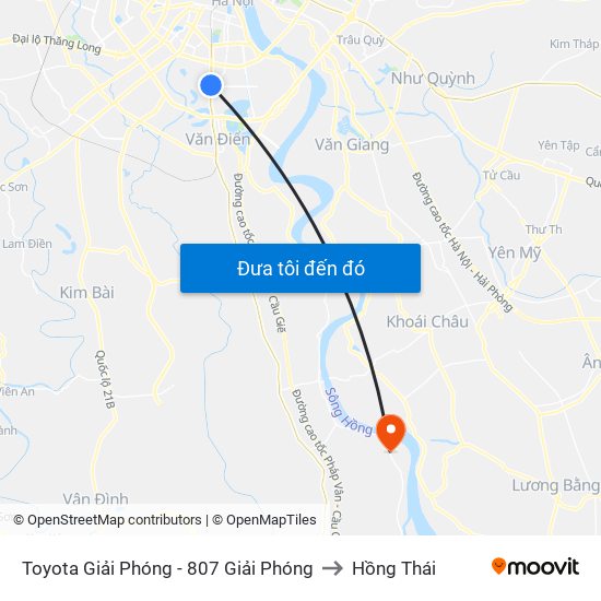 Toyota Giải Phóng - 807 Giải Phóng to Hồng Thái map