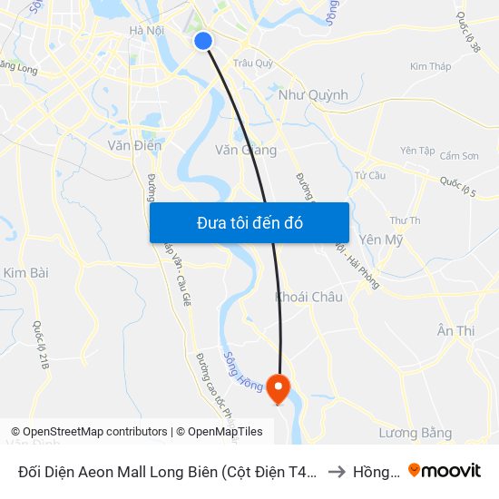 Đối Diện Aeon Mall Long Biên (Cột Điện T4a/2a-B Đường Cổ Linh) to Hồng Thái map