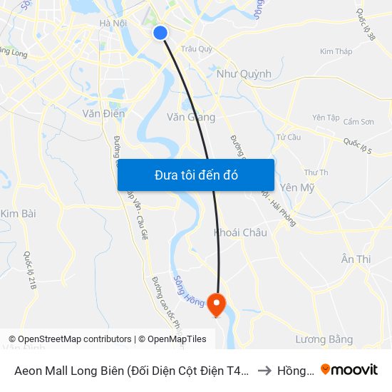 Aeon Mall Long Biên (Đối Diện Cột Điện T4a/2a-B Đường Cổ Linh) to Hồng Thái map