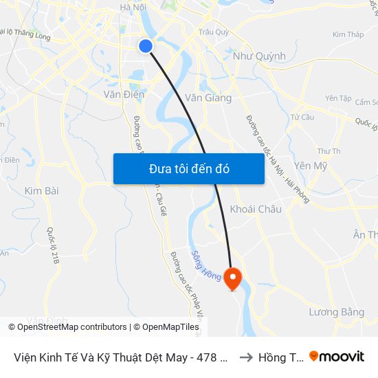 Viện Kinh Tế Và Kỹ Thuật Dệt May - 478 Minh Khai to Hồng Thái map