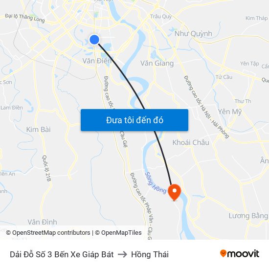 Dải Đỗ Số 3 Bến Xe Giáp Bát to Hồng Thái map